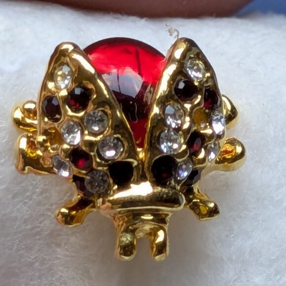 Jeweled Ladybug post earrings - Picture 2 of 6